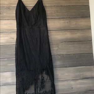 Missguided Strappy Lace Dress Black 6 EUC